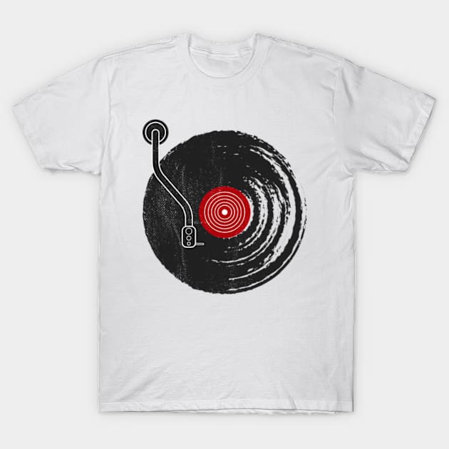 Vintage Vinyl Record Playing Music T-Shirt by JaiStore